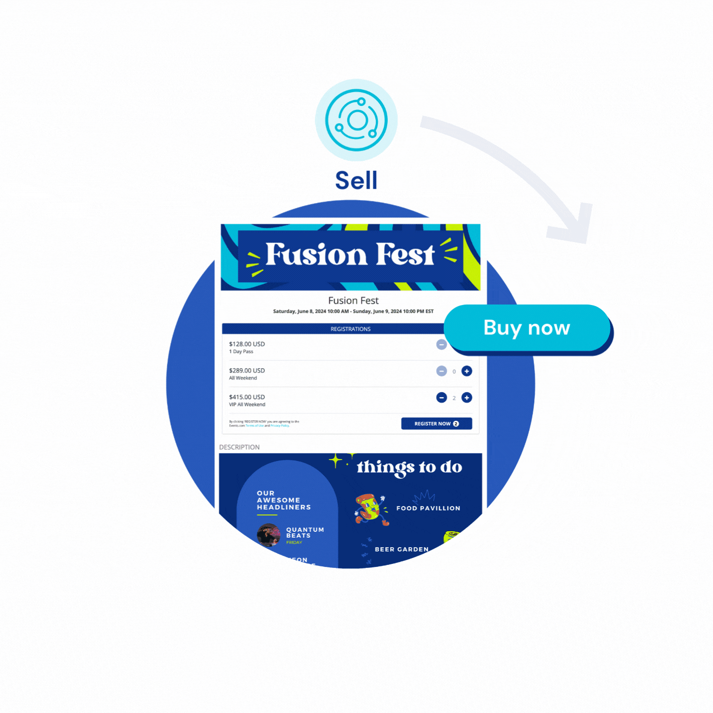 How to use events.com platform animation