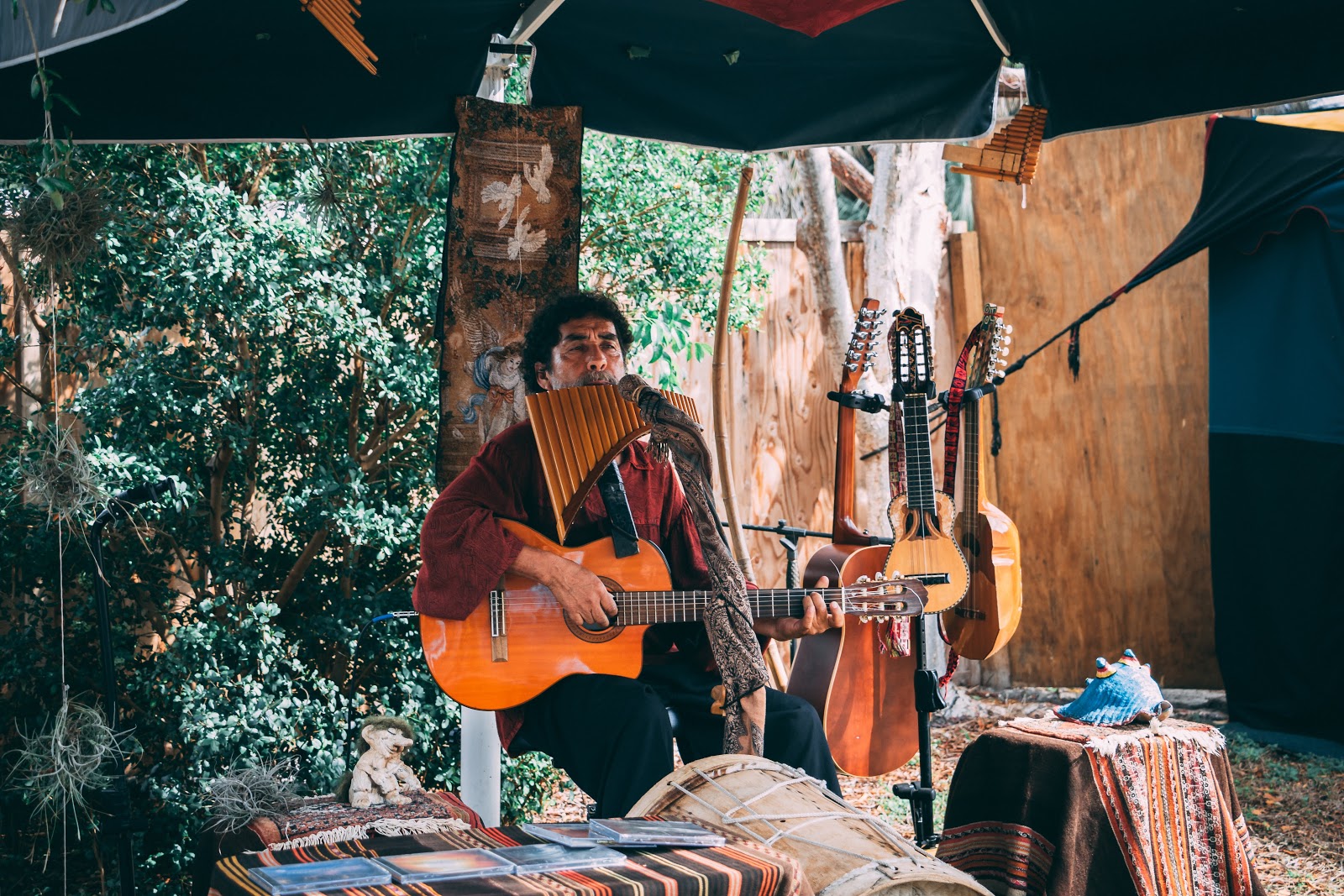 Renaissance Festival musician playing at the fair