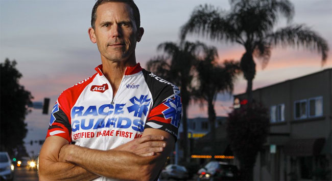 Man wearing Race Guards jersey