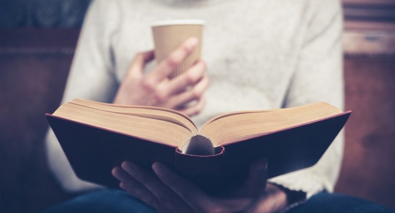 Person reading a book
