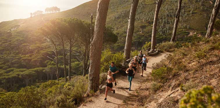 spring races running on a trail