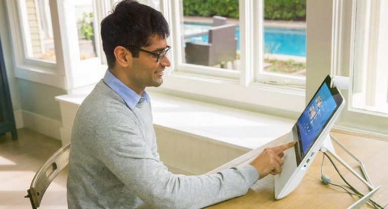 Man using desktop computer