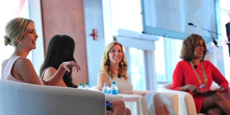 Women on stage at Women's Conference