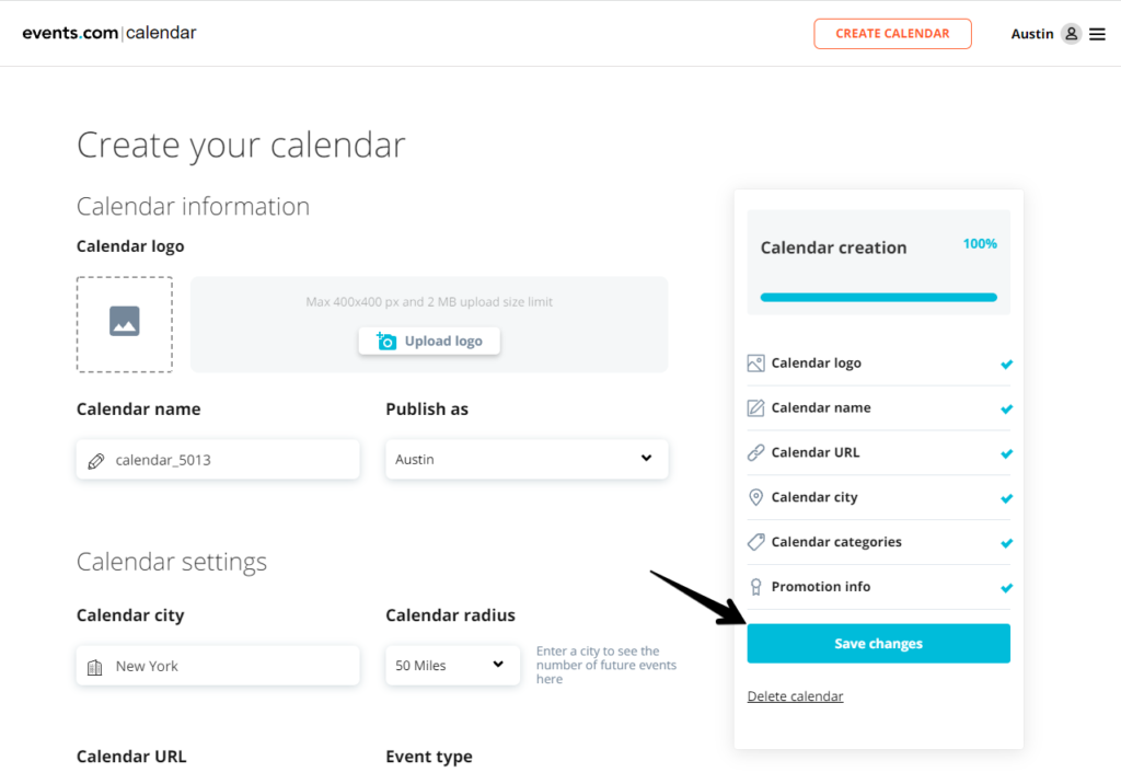 How to edit your calendar listing