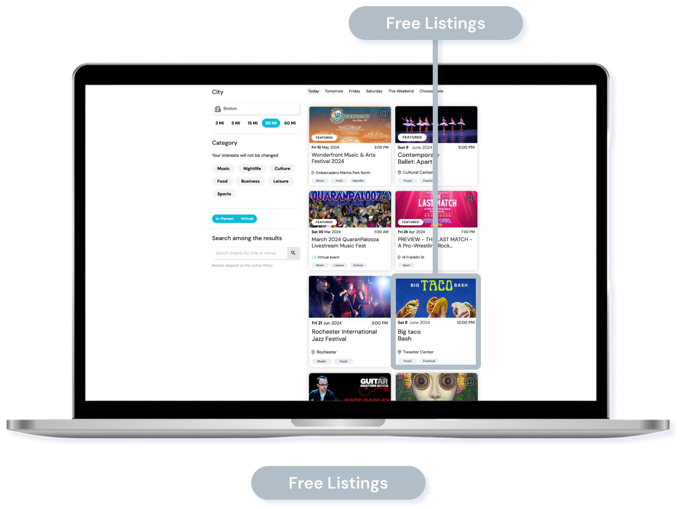 Events.com Discover Free Listings